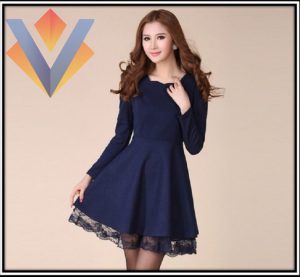 Cắt may váy liền có ráp đáy